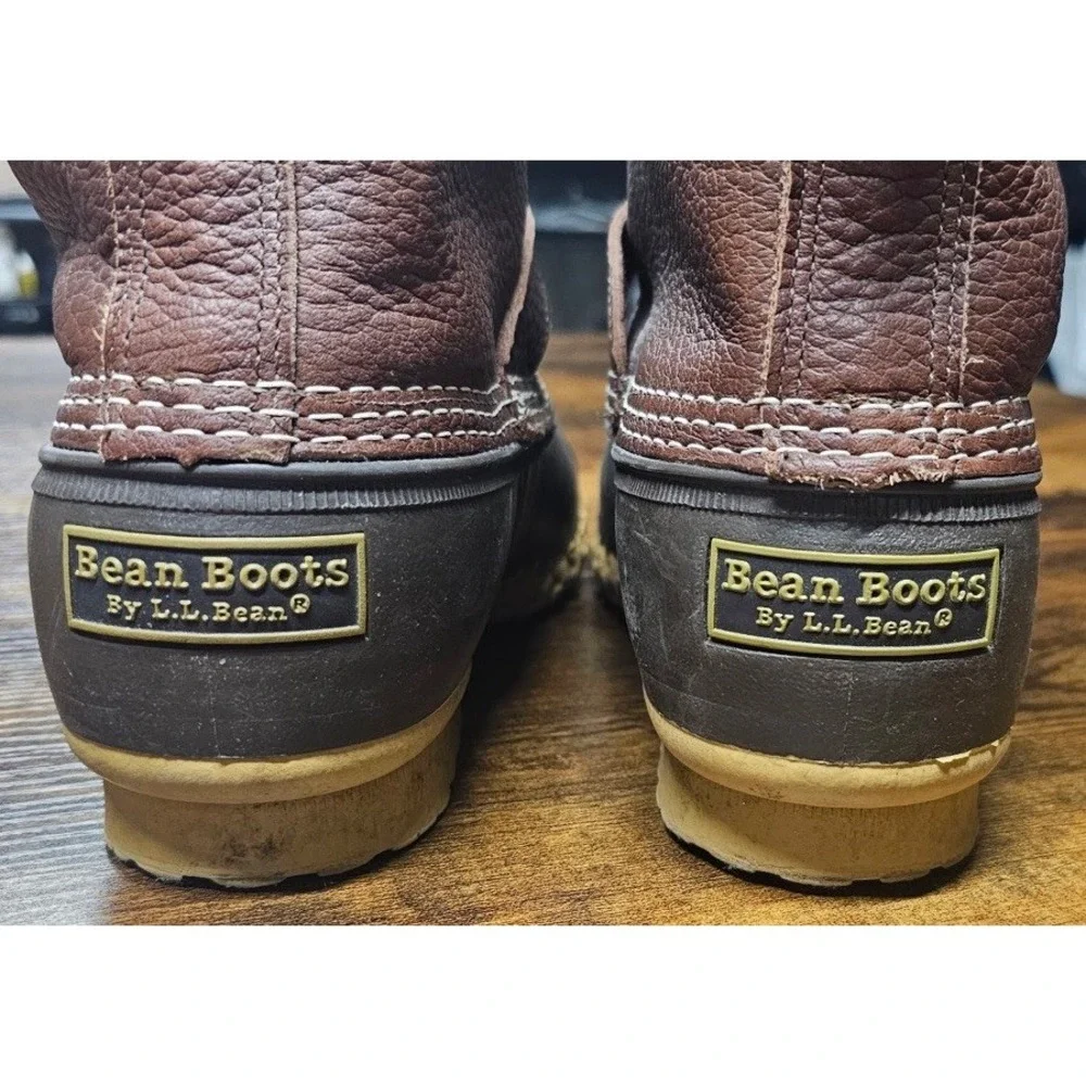 LLBean Men's Lounger L.E Tumbled Leather Shearling Lined Boots Sz 8 M USA